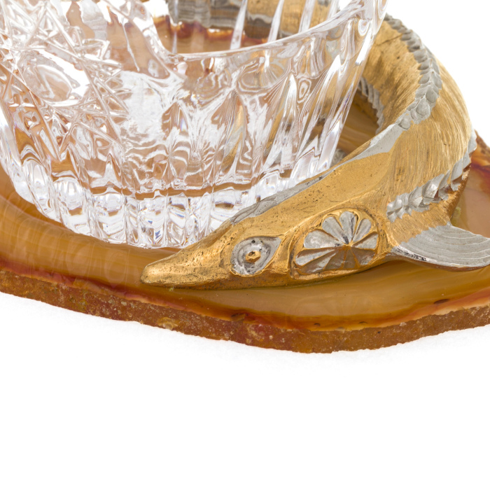 Caviar bowl on agate "Sturgeon"