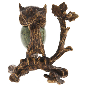 Bronze sculpture "Owl on a branch"