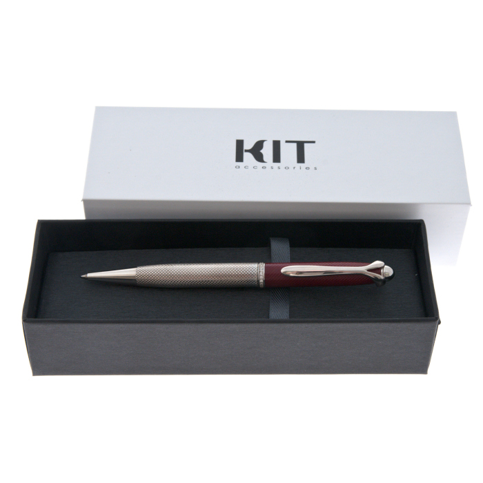 Burgundy-silver roller handle with cubic zirconia (Kit Day)