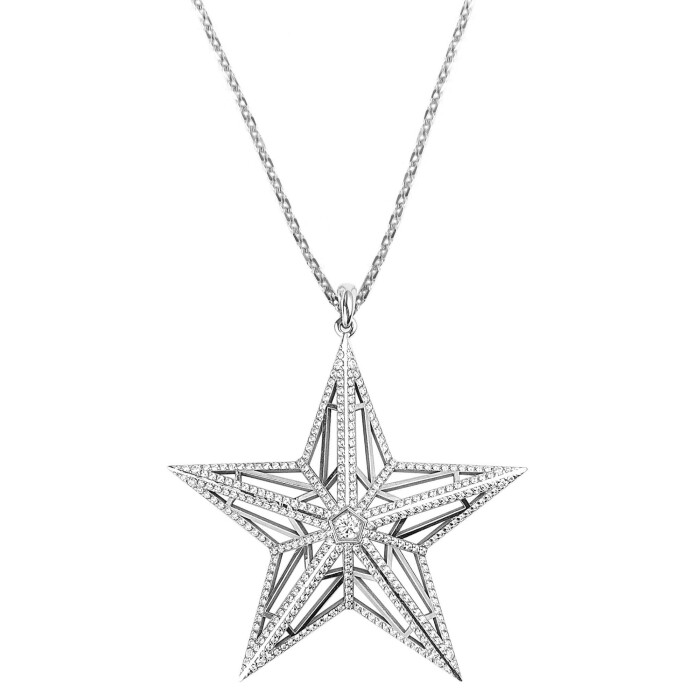 Star pendant made of silver with cubic zirconia