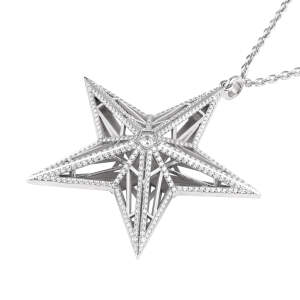 Star pendant made of silver with cubic zirconia