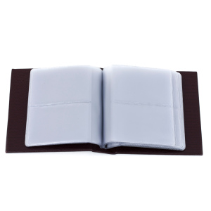 Leather business card holder with gold-plated insert "Moscow Kremlin" Zlatoust