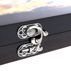 Backgammon made of stained oak and amber "Lion"