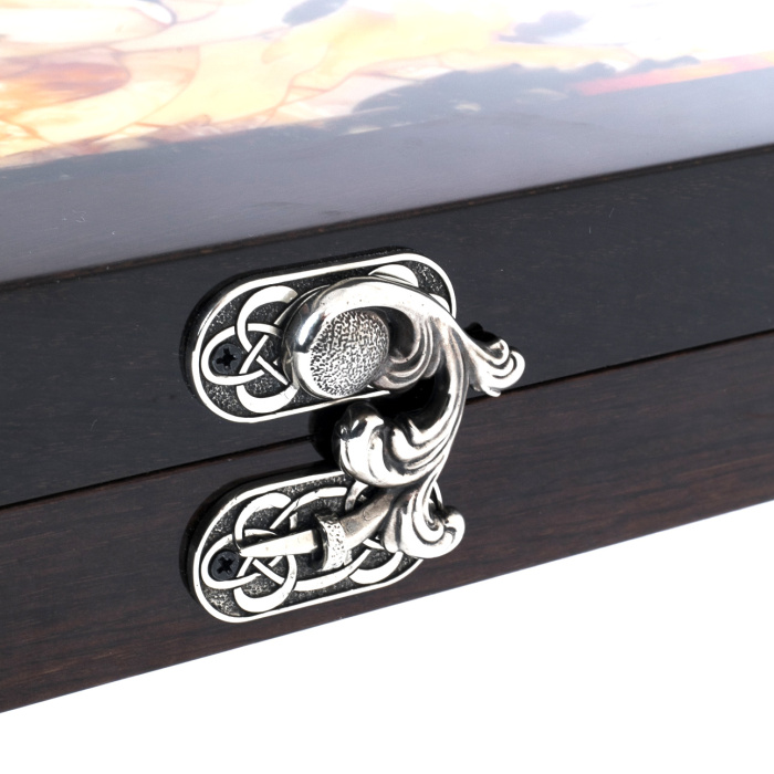 Backgammon made of stained oak and amber "Lion"