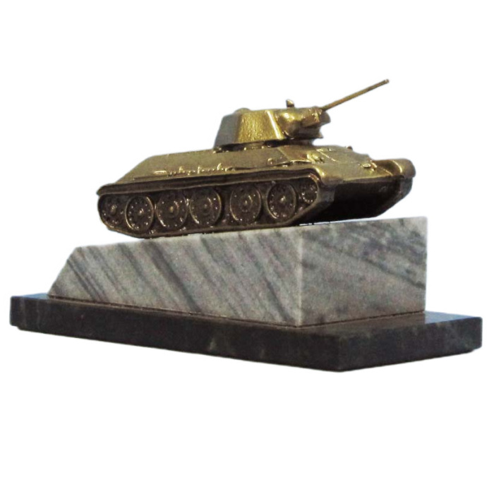 Souvenir made of bronze, marble and serpentine "Tank"