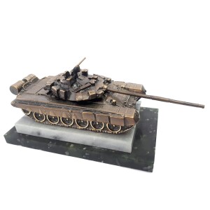 Souvenir made of bronze, marble and serpentine "Tank"