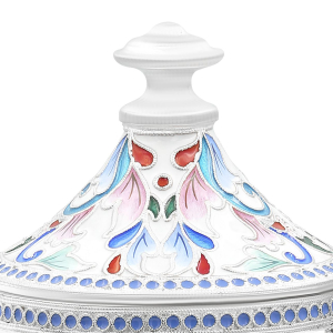Silver creamer "Feu" with enamel