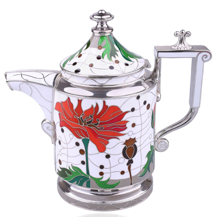 Silver creamer "Maki" with enamel