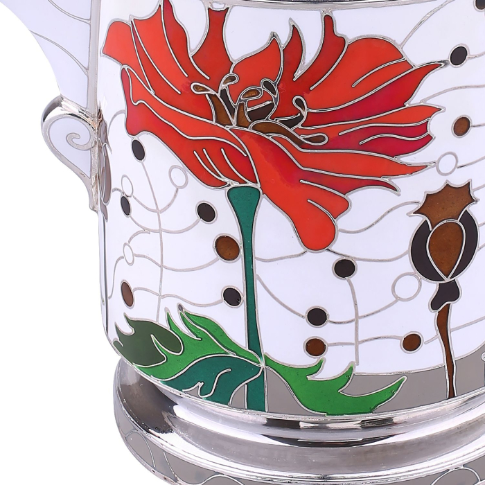 Silver creamer "Maki" with enamel