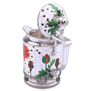 Silver creamer "Maki" with enamel