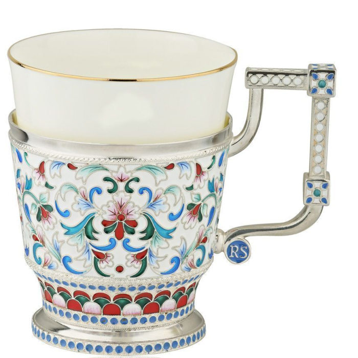 Подстаканник "L`EAU" из серебра с малью