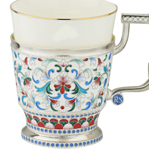 Подстаканник "L`EAU" из серебра с малью