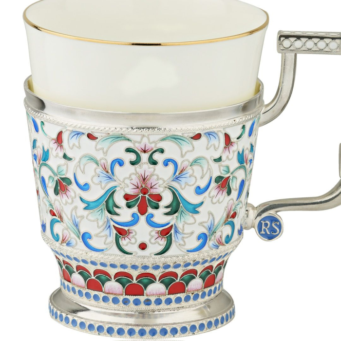 Подстаканник "L`EAU" из серебра с малью