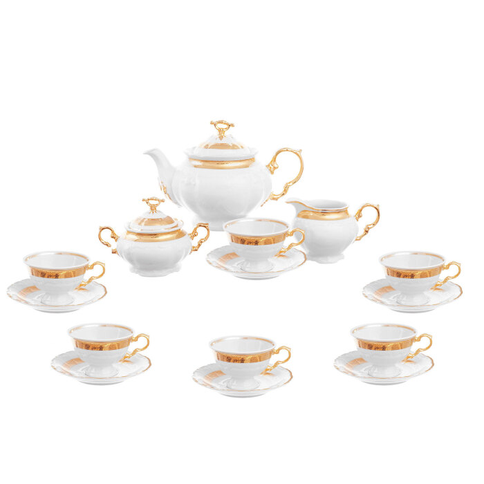 Чайный сервиз Thun "Мария Луиза, золотая лента" на 6 персон, 17 предметов
