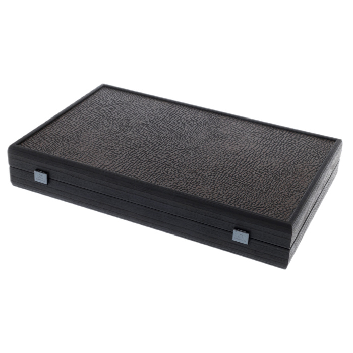 Backgammon made of veneer and leather "Manopoulos" coffee brown