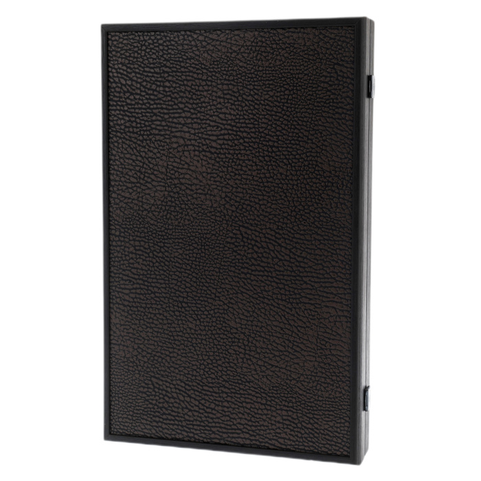 Backgammon made of veneer and leather "Manopoulos" coffee brown