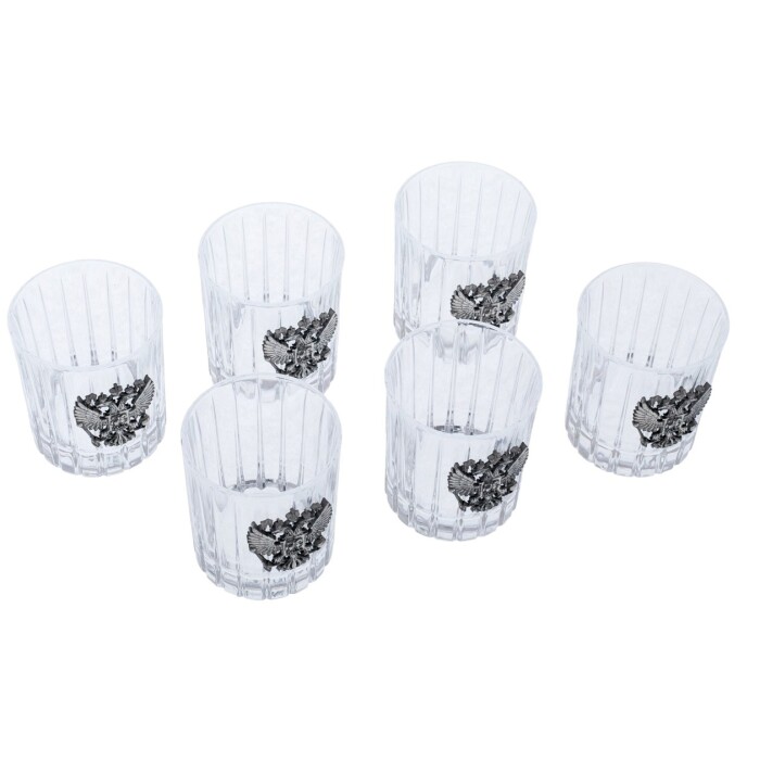 A set of vodka glasses "Coat of Arms of the Russian Federation" for 6 people