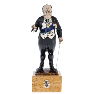 Statuette made of porcelain and Karelian birch "Winston Churchill"