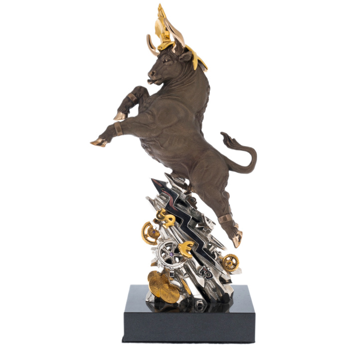 The author's bronze sculpture "Golden Calf"