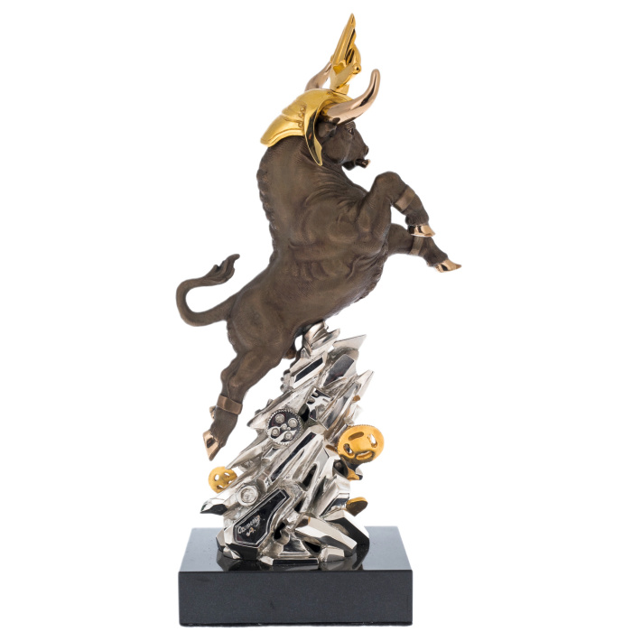 The author's bronze sculpture "Golden Calf"
