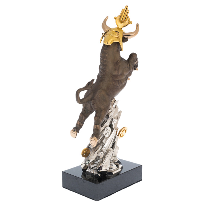 The author's bronze sculpture "Golden Calf"