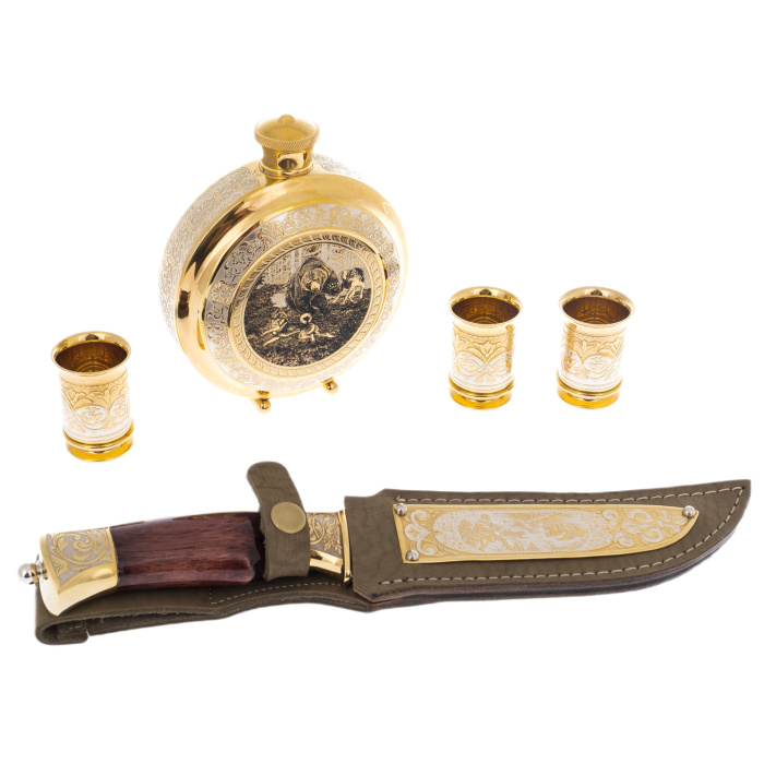 Hunting set "Bear hunting" with a knife, Zlatoust