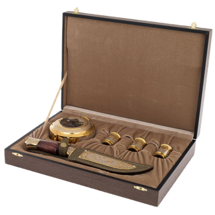 Hunting set "Bear hunting" with a knife, Zlatoust