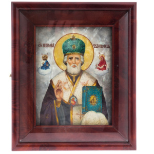 Icon of St. Nicholas the Wonderworker with mother of pearl