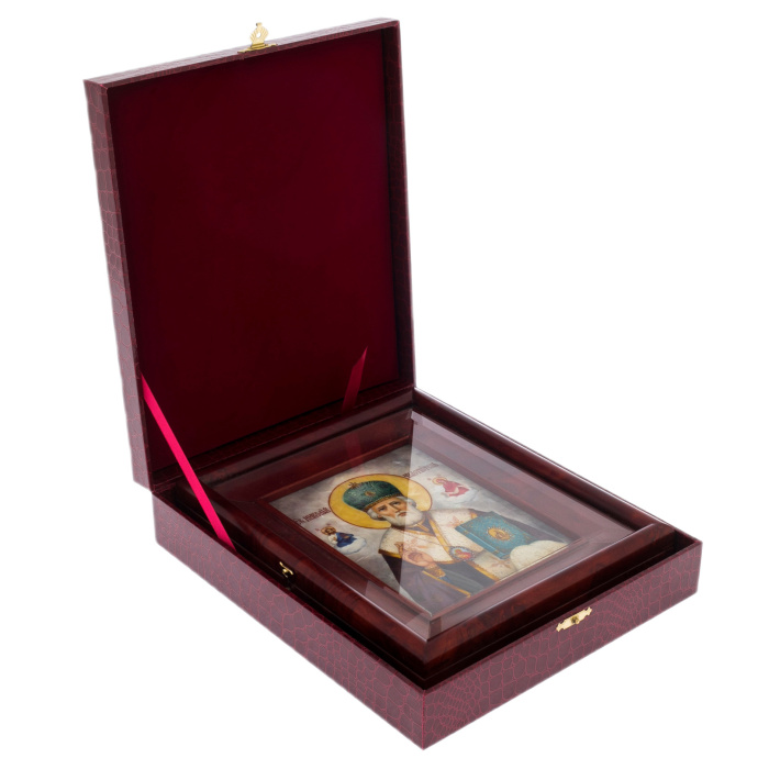 Icon of St. Nicholas the Wonderworker with mother of pearl